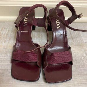 Maroon Prada Flat Edge Heels (38.5)